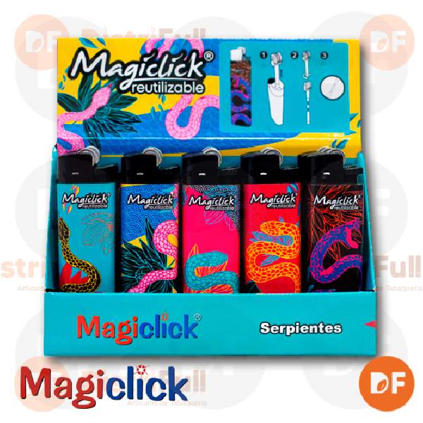 ENCENDEDOR MAGICLICK REUTILIZABLE SERPIENTES x 15 (piedra)