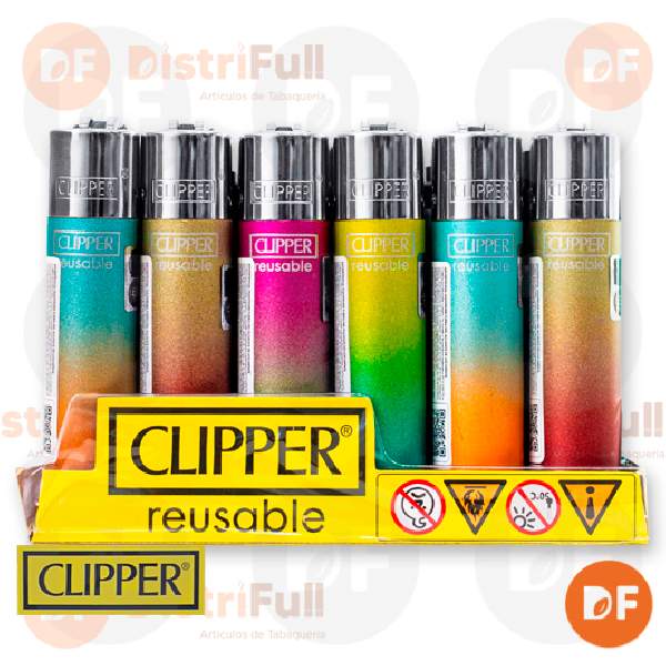 ENCENDEDOR CLIPPER MAXI METALIC GRADIENT 8 GR + LB x 24