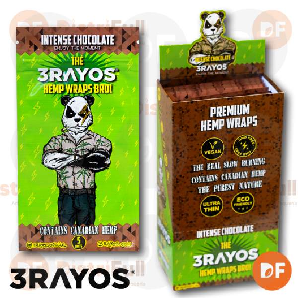 PAPEL 3RAYOS HEMP WRAP INTENSE CHOCOLATE x 5 