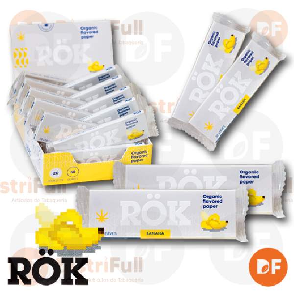 PAPEL RÖK 1¼ ORGANIC FLAVORED BANANA x 50 (ROK018)
