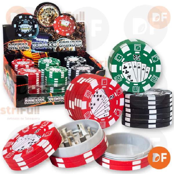 PICADOR METAL/PASTA FICHA POKER C/DEPO MED. 3P 