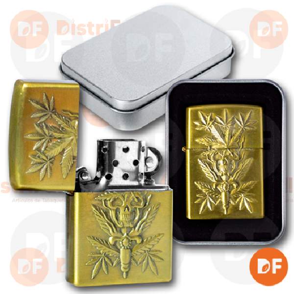 ENCENDEDOR BOHAI BENCINA LABRADO DORADO CHALA x 1 (13166)