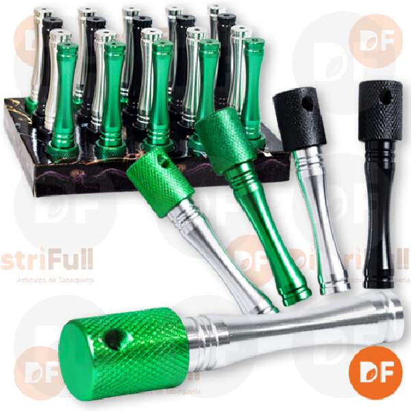 PIPA METAL DESMONTABLE NEGRA PLATA VERDE (UAY0199)