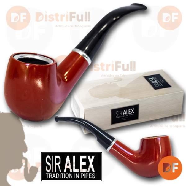 SIR ALEX PIPA RESINA CURVA CAOBA ED001M