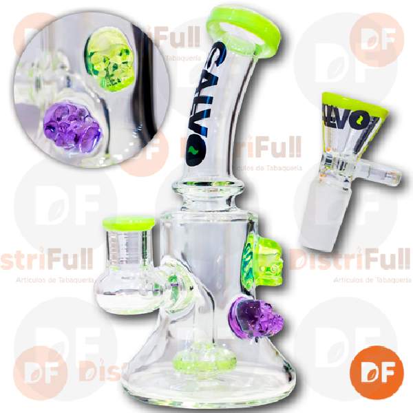 CALVO BONG VIDRIO RIG CALAVERAS GREEN (6720)