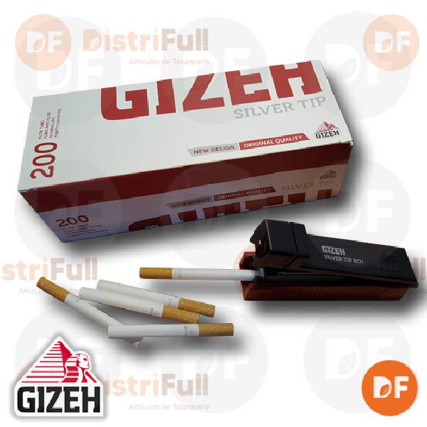 CIGARRILLOS  VACIOS GIZEH SILVER TIP caja x 200