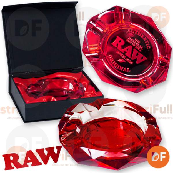 RAW GLASS ASHTRAY RUBY (CENICERO VIDRIO) (2203)