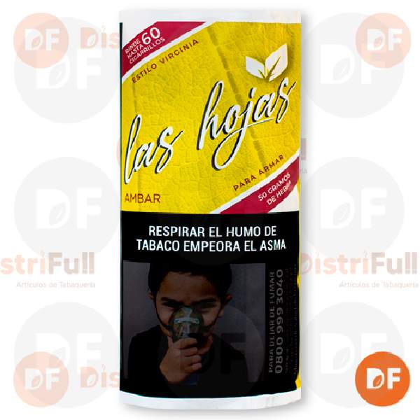 TABACO DE ARMAR LAS HOJAS AMBAR (vainilla) x 50 gr. 