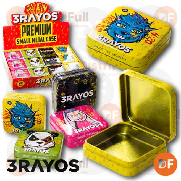 3RAYOS LATA GUARDATABACO CUADRADA x 1 