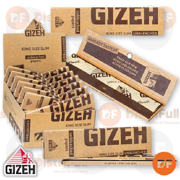 PAPEL GIZEH K.S. UNBLEACHED MAGNET x 34 (marrón) 