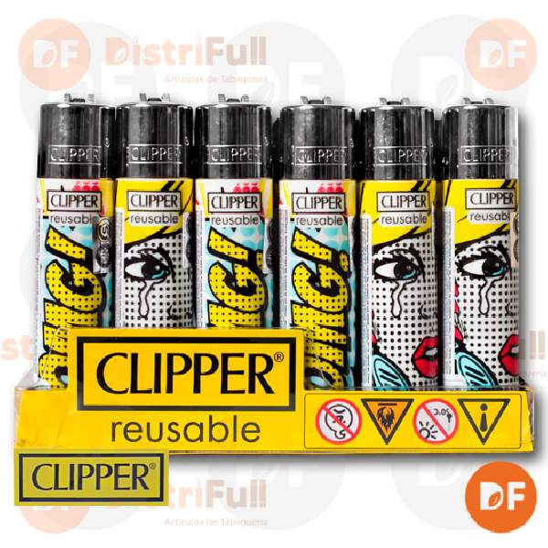 ENCENDEDOR CLIPPER MAXI POP ART 5 + LB x 24