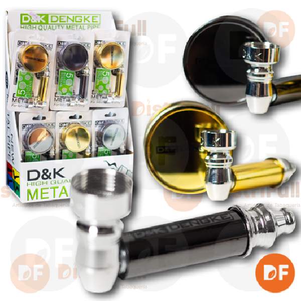 PIPA METAL DORADA/PELTRE + TRITURADOR BLISTER 