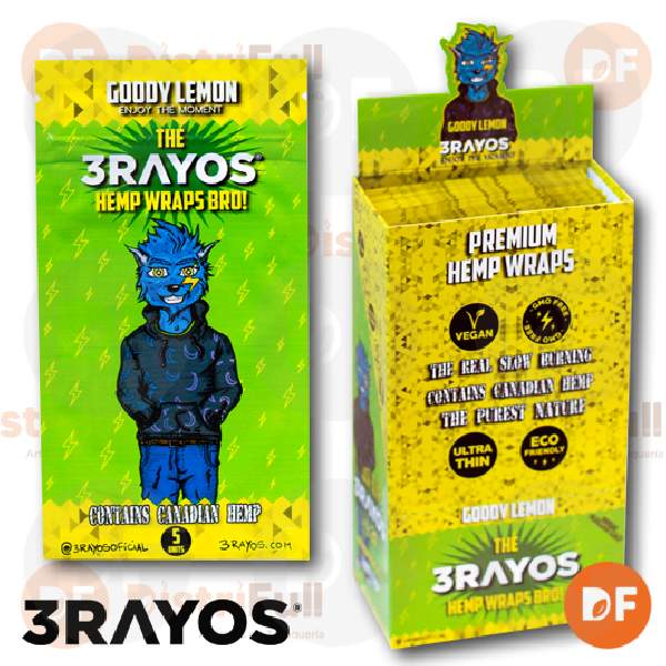 PAPEL 3RAYOS HEMP WRAP GOODY LEMON x 5 