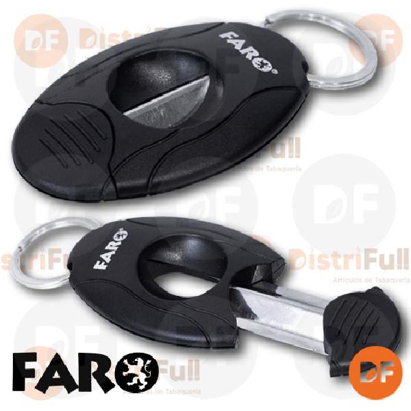 CORTACIGARROS FARO BLACK 2 EN 1 CORTE REDONDO + CORTE EN V