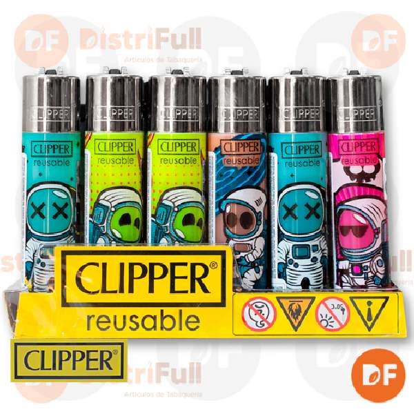 ENCENDEDOR CLIPPER MAXI FUNNY ASTRONAUTS + LB
