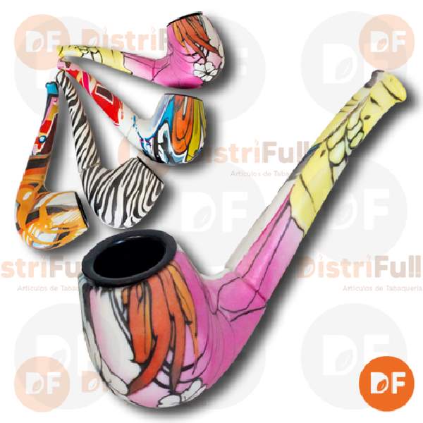 PIPA SILICONA CURVA CAZOLETA METAL V/DISEÑOS WP-119 