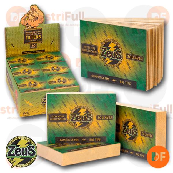 FILTROS ZEUS DE CARTON XL WIDE UNBLEACHED x 50