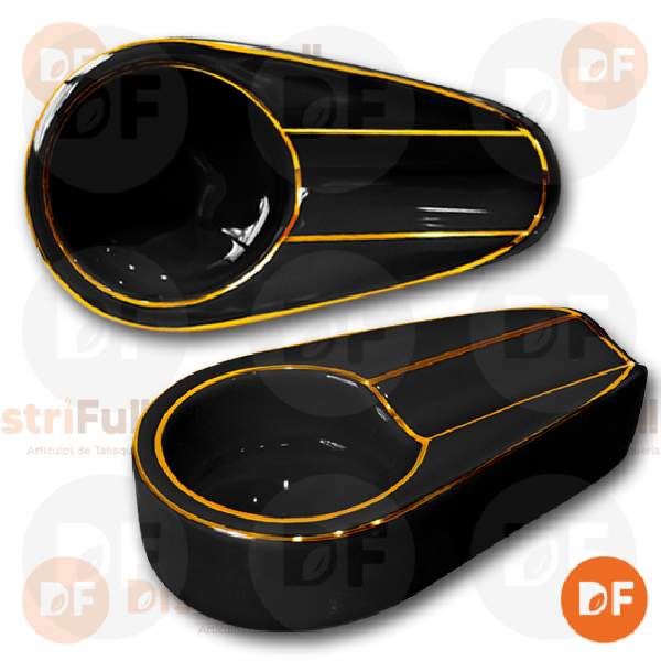 CENICERO CERAMICA NEGRO (37900)