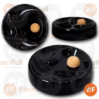 CENICERO CERAMICA P/ PIPA REDONDO BLACK (11208)