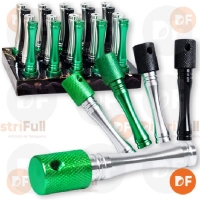 PIPA METAL DESMONTABLE NEGRA PLATA VERDE (UAY0199)