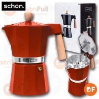 SCHON CAFETERA 9 POCILLOS ROJA 