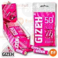 FILTRO GIZEH PINK ACTIVE CHARCOAL 6mm bolsa x 50 