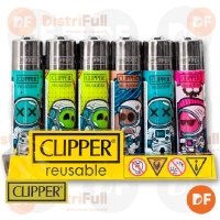 ENCENDEDOR CLIPPER MAXI FUNNY ASTRONAUTS + LB