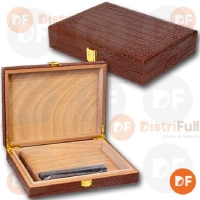 HUMIDOR DE VIAJE MARRON C/ DORADO (Nº 29301)