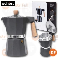 SCHON CAFETERA 6 POCILLOS GRIS 