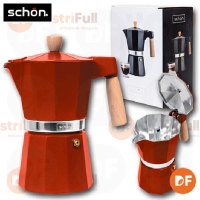 SCHON CAFETERA 6 POCILLOS ROJA 