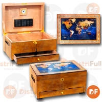 HUMIDOR MADERA MAPAMUNDI 100 CIG.