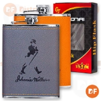 PETACA METAL FORRADA CUERO JOHNNIE WALKER 8 oz (121384)
